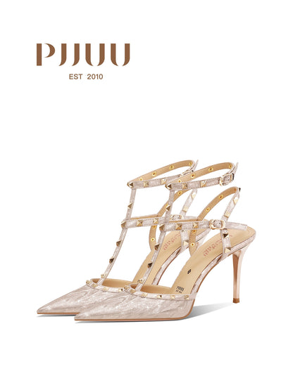 PJJUU champagne women's stiletto heels  - LOTAE.