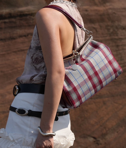 IUBALLET Steam Code Plaid Underarm Vintage Style Commuter Bag - ACHING.