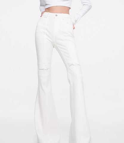 ANNAKIKI niche designer four-pointed star functional mid-rise flared pants-XIAOBEI