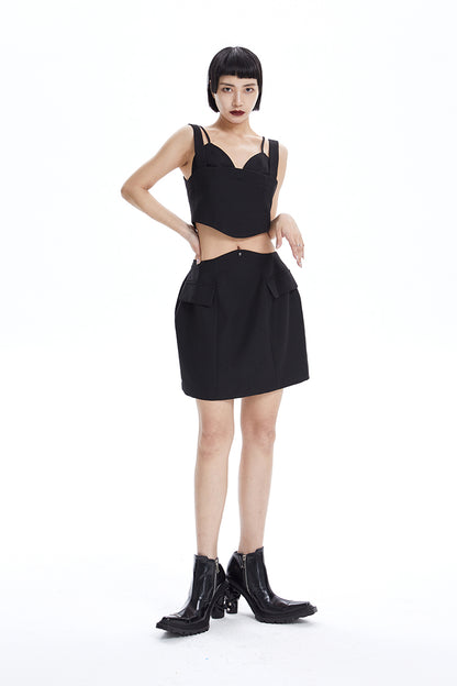 The TINY IN split-out open-waisted strap dress -CACAS