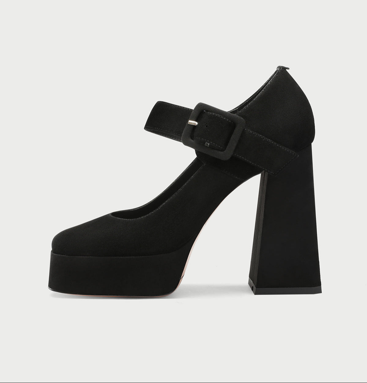 Pjjuu Platform High Block Heel black Mary Janes  - CLONE