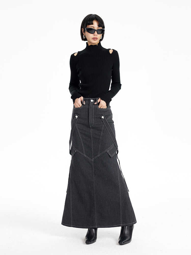 TINY IN irregular ripped raw edge wool knit sweater -SUAREZ
