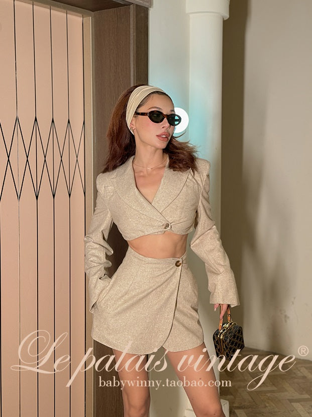 Le Palais Vintage  Slim Short Jacket + Short Skirt-AVA