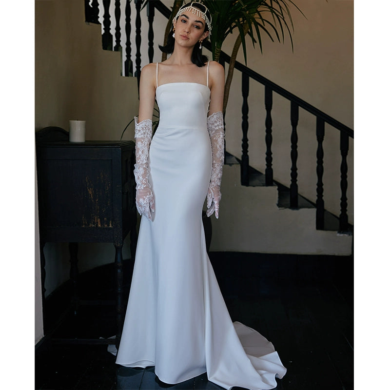 GOUDIN bridal dressing gown suspender long light luxury evening dress-LIX.