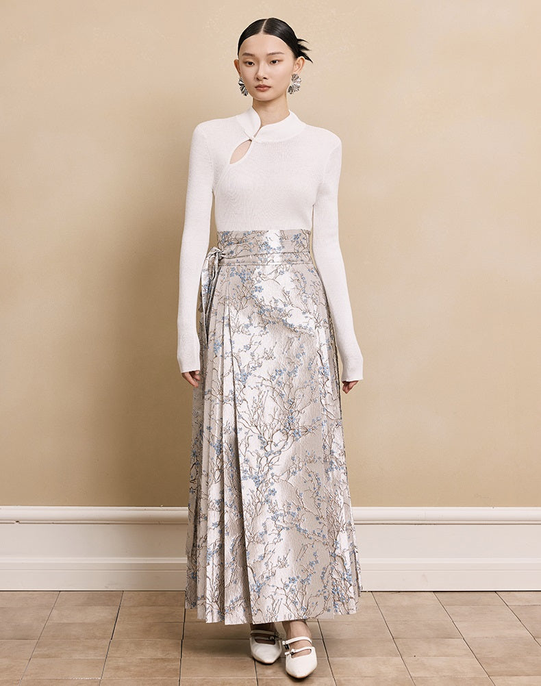 HECO Stand Collar red black white apricot Slim Bottom top Spring - treat.