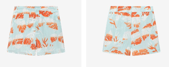 COMME MOI Lv Yan designer summer fashion casual resort style printed shorts - AMELIA.