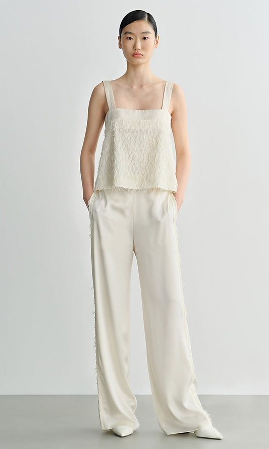 COMME MOI Lv Yan designer summer women's clothing short texture stitched satin suspenders - WREN ?