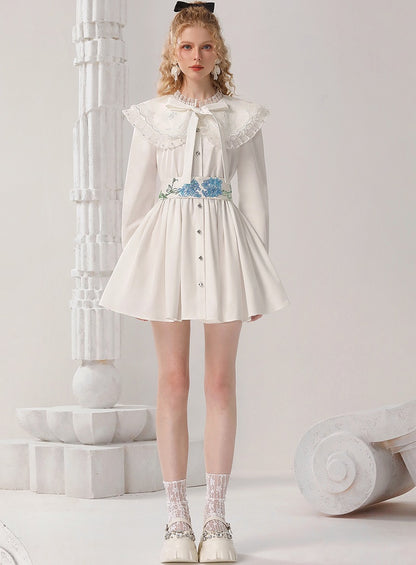 CHECOCRE Elegant Embroidered Sequins Contrast Waist Princess Dress - INVADE