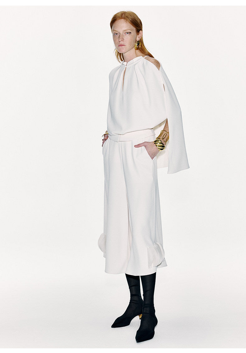 ATELIER MISS LU Off-the-Shoulder Slit Long-sleeved Silhouette Top - MARTY