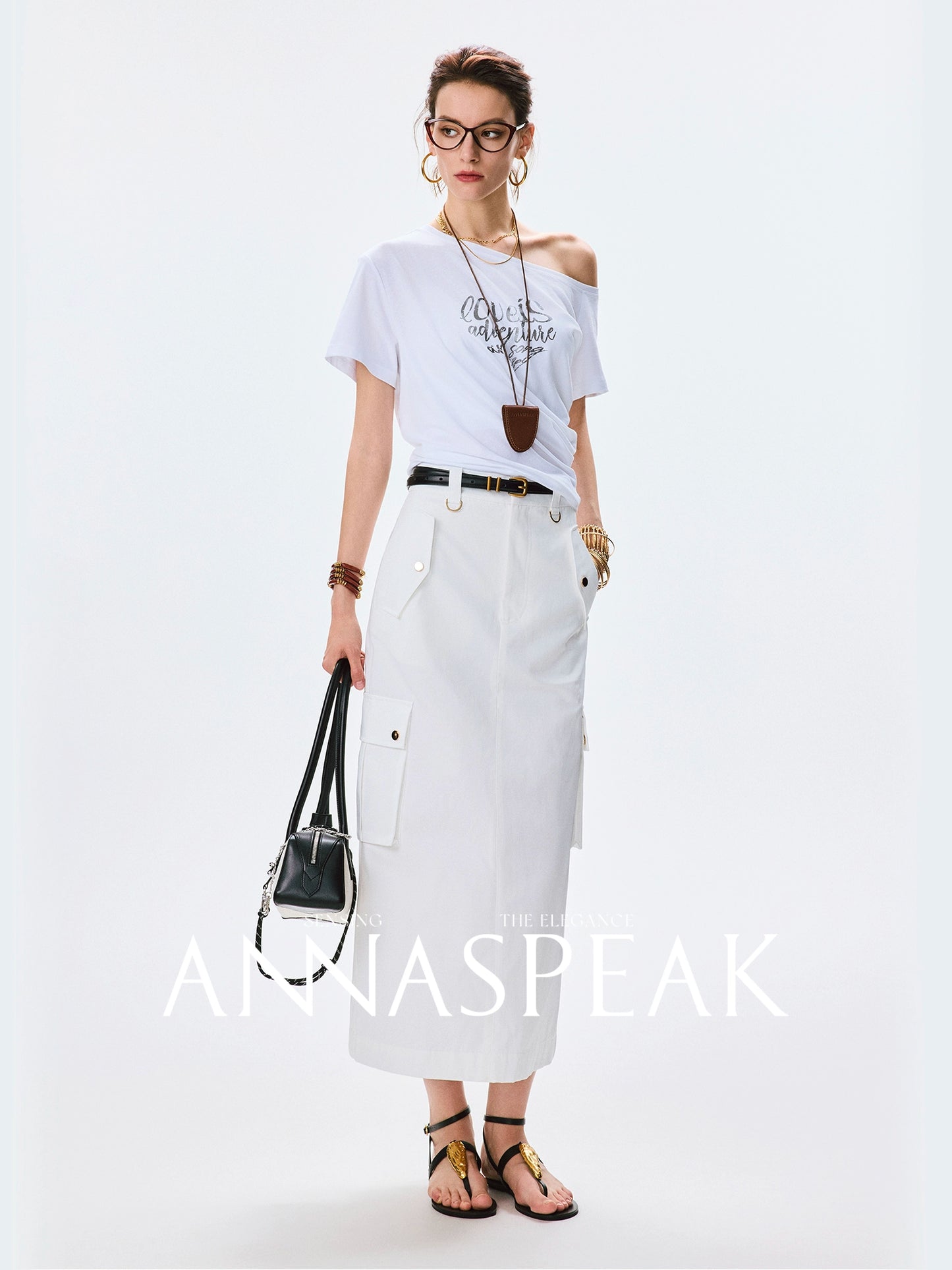 ANNASPEAK High-Waisted A-Line Skirt AS Summer New Style-JUN.