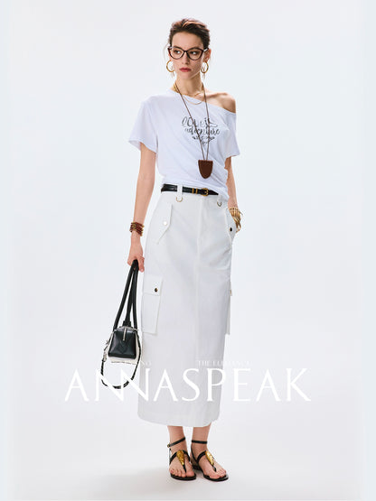 ANNASPEAK High-Waisted A-Line Skirt AS Summer New Style-JUN.