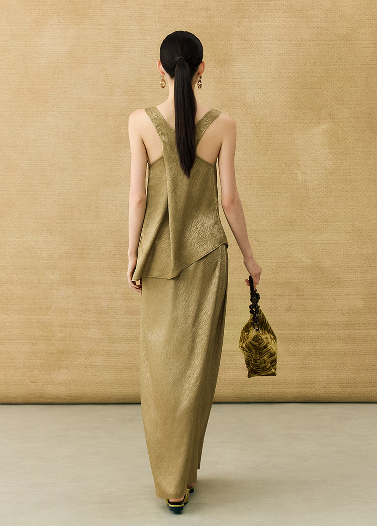 HECO Chinese back cross pearlescent vest top suspenders - COLAR.