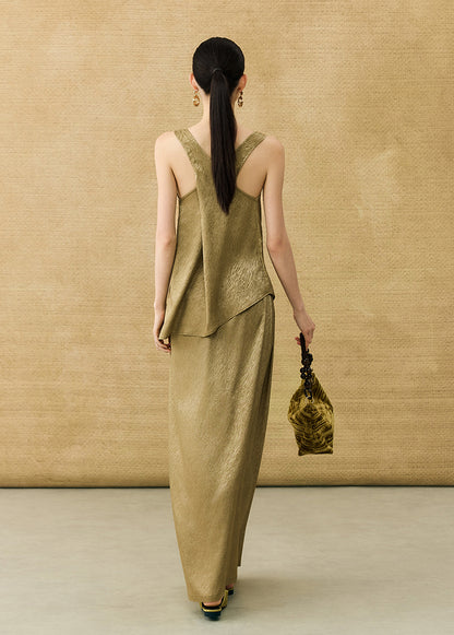 HECO Chinese back cross pearlescent vest top suspenders - COLAR.