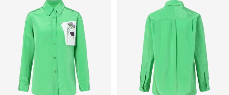 COMME MOI Lv Yan designer dopamine women's peak-necked silhouette shirts - MILA.