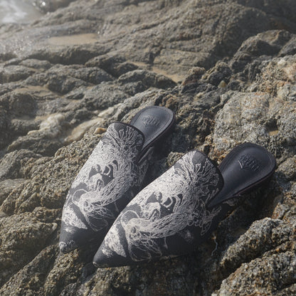 B-FEI flat pointed toe casual semi-support slippers-LAUF.