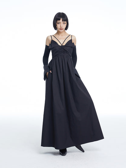 TINY IN high waist large women's halter neck back cut-out long dress- AMADA