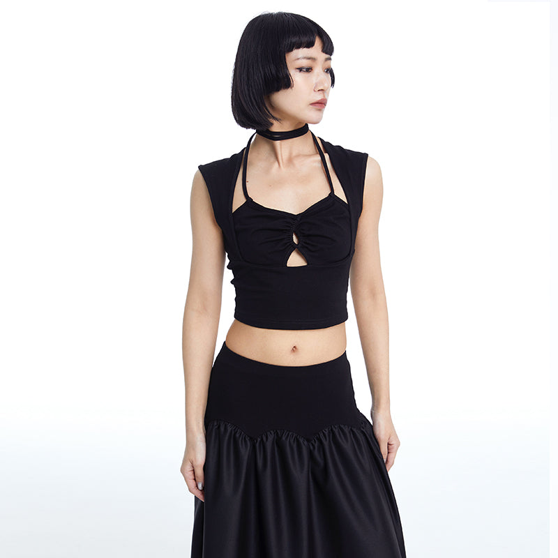 TINY IN cut-out drawstring short women's top-FANTA
