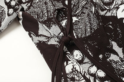 ZHUCHONGYUN spring's knit jacquard loose cross-collared jacket--SHARU.