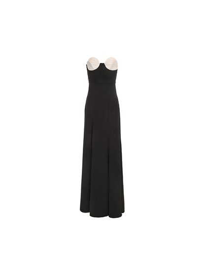 ATELIER MISS LU Flower Piece Design Bandeau Slit Mermaid Dress -  AKBAR.