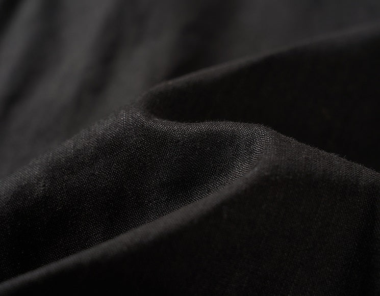 COMME MOI Summer Casual Black Small Cap Sleeve Straight Shirt - SALEM.