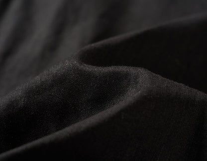 COMME MOI Summer Casual Black Small Cap Sleeve Straight Shirt - SALEM.