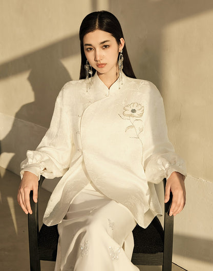 HECO Vinegar Peony Handmade Beaded Embroidered Tops Women - MERCY.