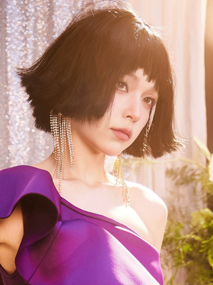 DOLLY Luxury Large Diamond Stylish Tassel Earring-JENNIE