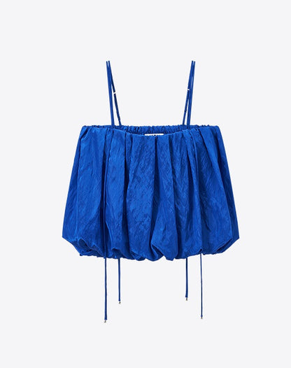 COMME MOI  summer women's bubble short top- ANDREW.