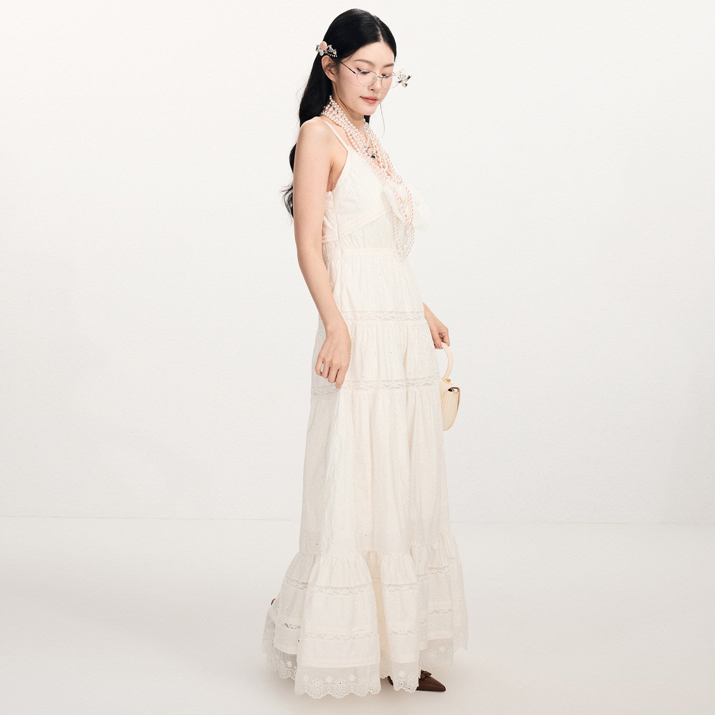 FAME Madeira Embroidered Camisole Maxi Sleeveless Dress - BRYNN.