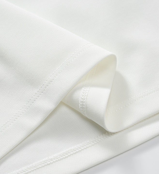 COMME MOI Commuter Slit crew neck white T-Shirt - TARE.