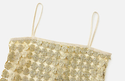 ZHUCHONGYU gold wire plate tassel drape suspender-GON.