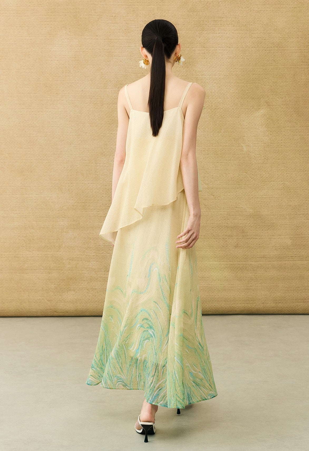 HECO Chinese Layered  Summer Smudge Temperament Long dress- ZING.