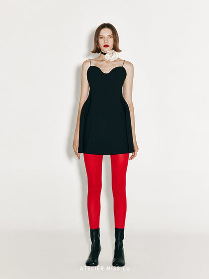 ATELIER MISS LU Fall/Winter Draped Cut Curve Neck Slip Dress -MANON.