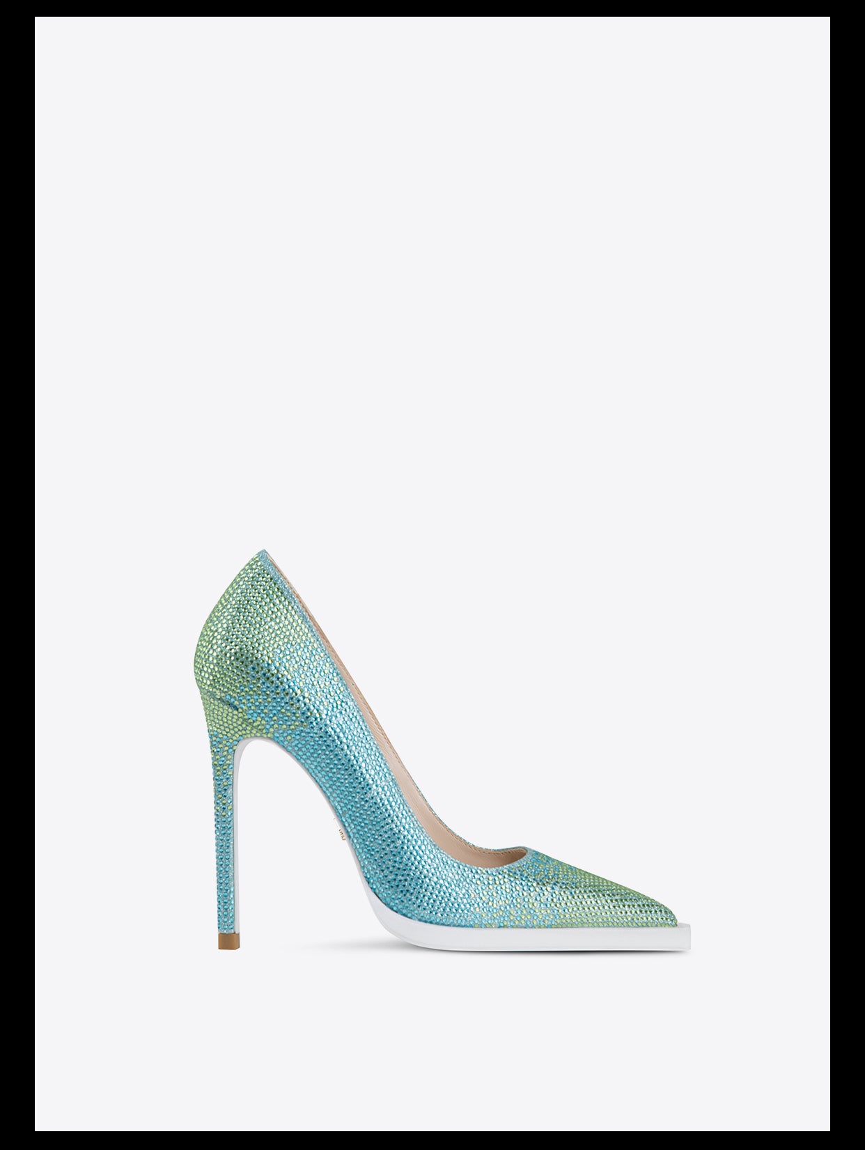 Fabfei gradient ombre blue rhinestone stiletto high heels platform elegant pumps - Reode
