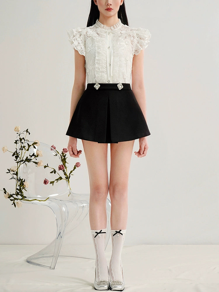 CHECOCRE Stylish Women's Waist Rhinestone Embellished Pants - WEATHER