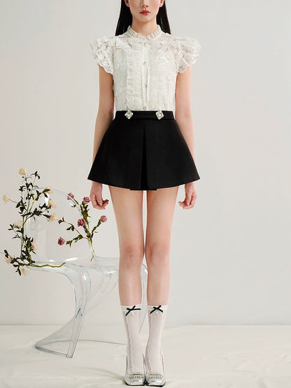 CHECOCRE Stylish Women's Waist Rhinestone Embellished Pants - WEATHER