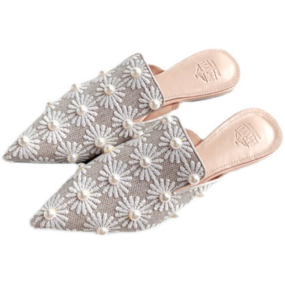 B-FEI pearl pointed toe flat heel-CAET.