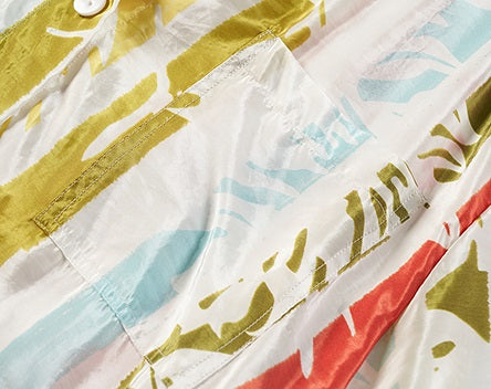 COMME MOI Lv Yan designer summer beach vacation short sleeve printed jumpsuit - SOPHIA.