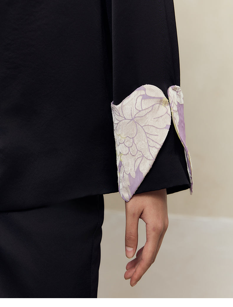 HECO Petal Stand-Up Collar Long Sleeve Blazer Women - do.