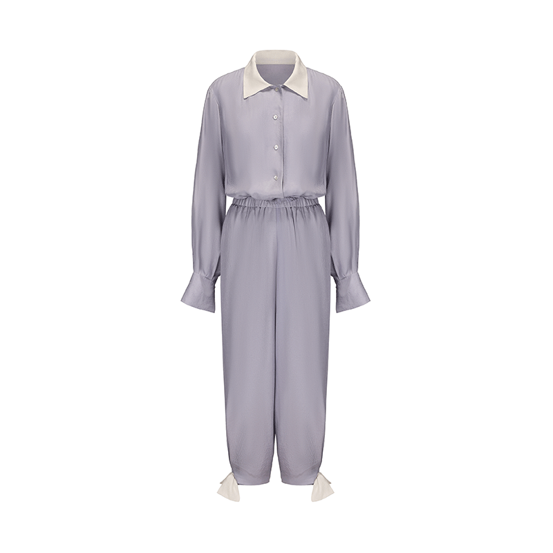 ATELIER MISS LU Ribbon Waist Acetate Jumpsuit - ARTHUR