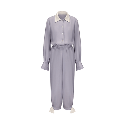 ATELIER MISS LU Ribbon Waist Acetate Jumpsuit - ARTHUR
