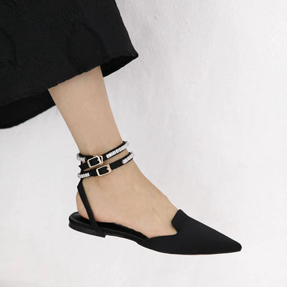 B-FEI pointed toe flat chain sandals-MENK.