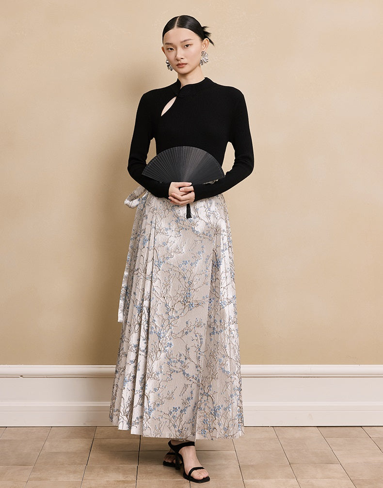 HECO Stand Collar red black white apricot Slim Bottom top Spring - treat.