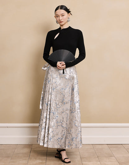 HECO Stand Collar red black white apricot Slim Bottom top Spring - treat.