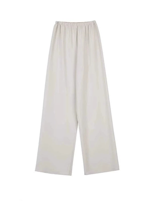 NOTHING WRITTEN  triacetate wrinkle long leg one-piece air pants-IRIS.