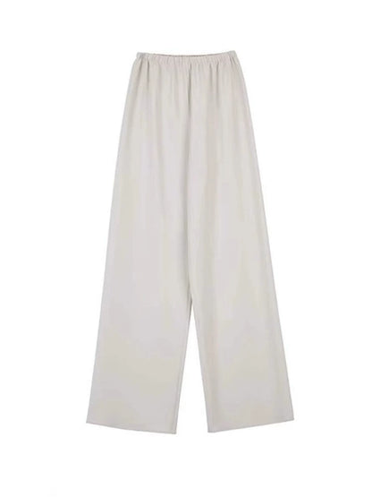 NOTHING WRITTEN  triacetate wrinkle long leg one-piece air pants-IRIS.