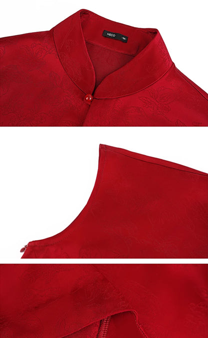 HECO Chinese Style Improved Small Stand Collar Shirt - HEAT .