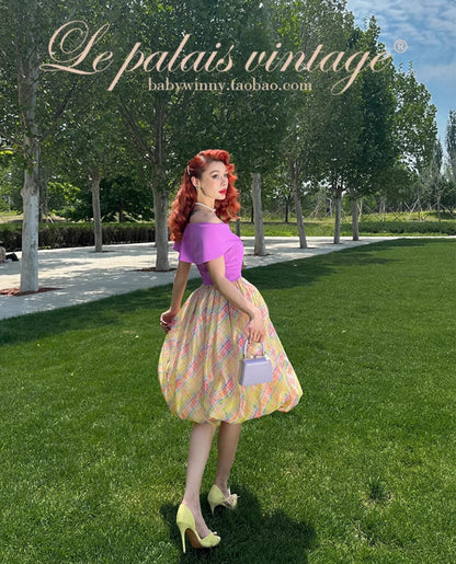 Le Palais  Two Pieces Contrasting Shawl Waist Tutu Dress-KASSY