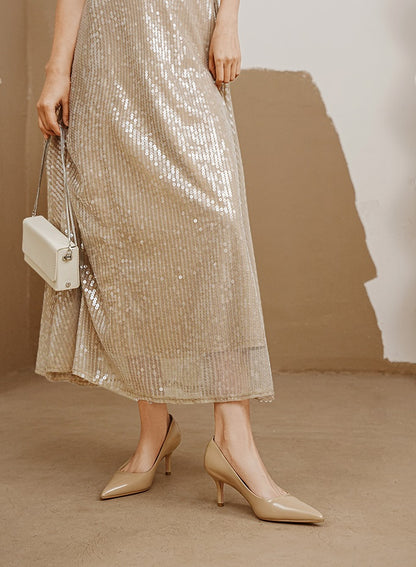 49.	pjjuu nude pointed women's stiletto heels- FERA