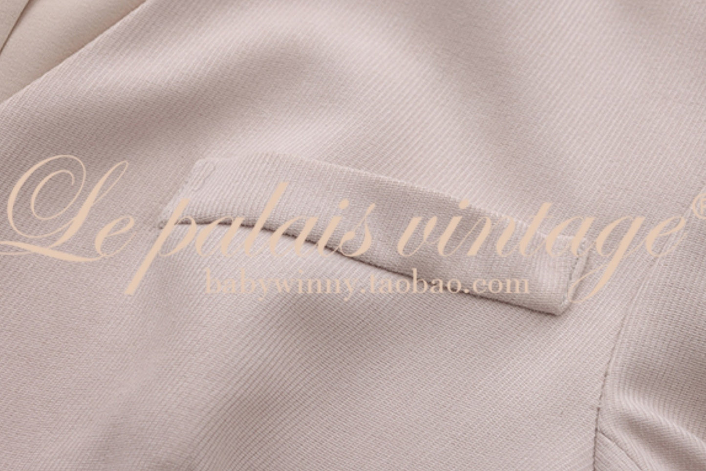 Le Palais Vintage Elegant Off-White Crop Jacket + High Waist Wide-leg Pants-MARY.